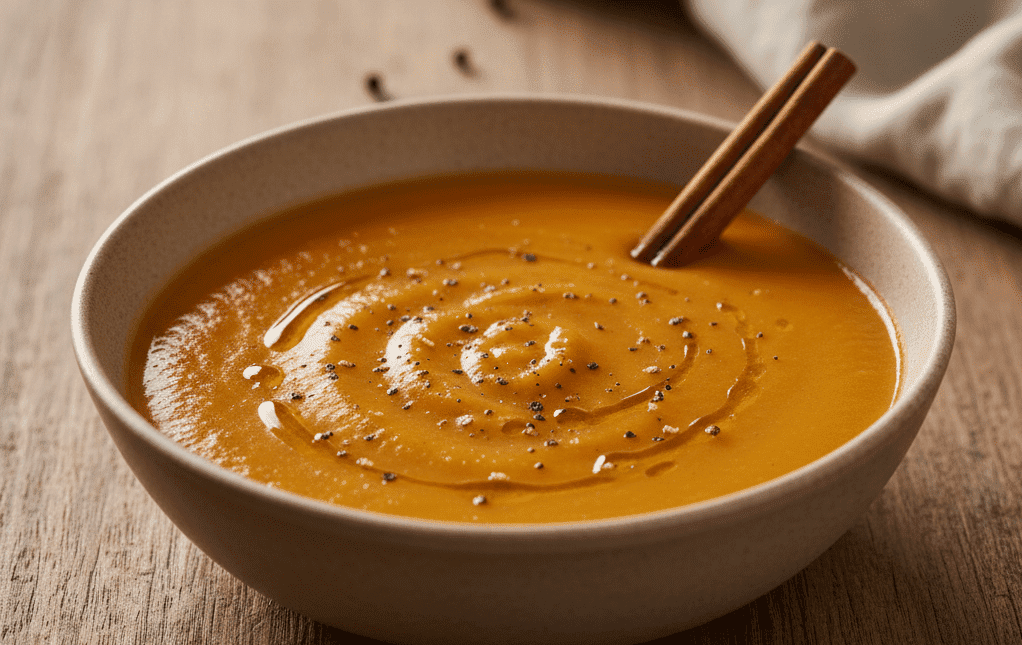Velouté de carottes à la cannelle et poivre Voatsiperifery